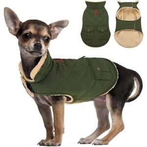 Small Dog Winter Coat Fleece & Turtleneck Dog Puffer Jacket